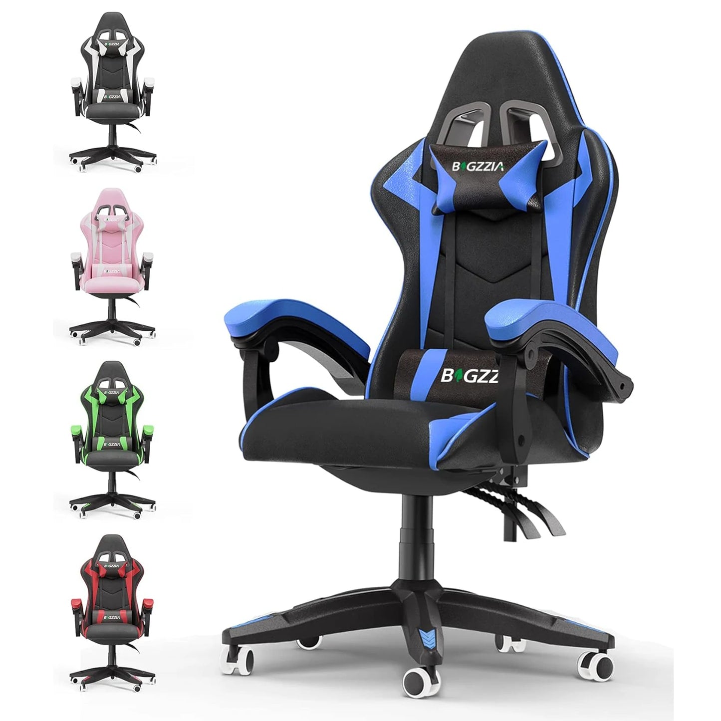 bigzzia Ergonomic Gaming Chair PC Chair Computer Chair Gaming Chair Breathable Office Chair with Cushion, Reclining Back Support