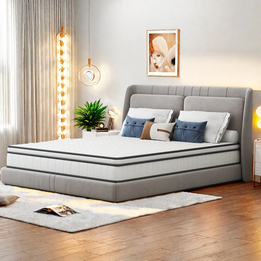 Anajqaqia 140 x 190 x 25 cm Federkernmatratze, mittelfeste orthopädische Federn, ergonomisches Design, atmungsaktive Matratze