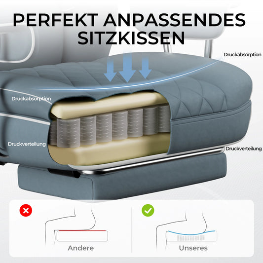 GTPLAYER Gaming Stuhl, Bürostuhl mit Taschenfeder-Lendenwirbelstütze, ergonomischer und komfortabler breiter Büro-Computersessel