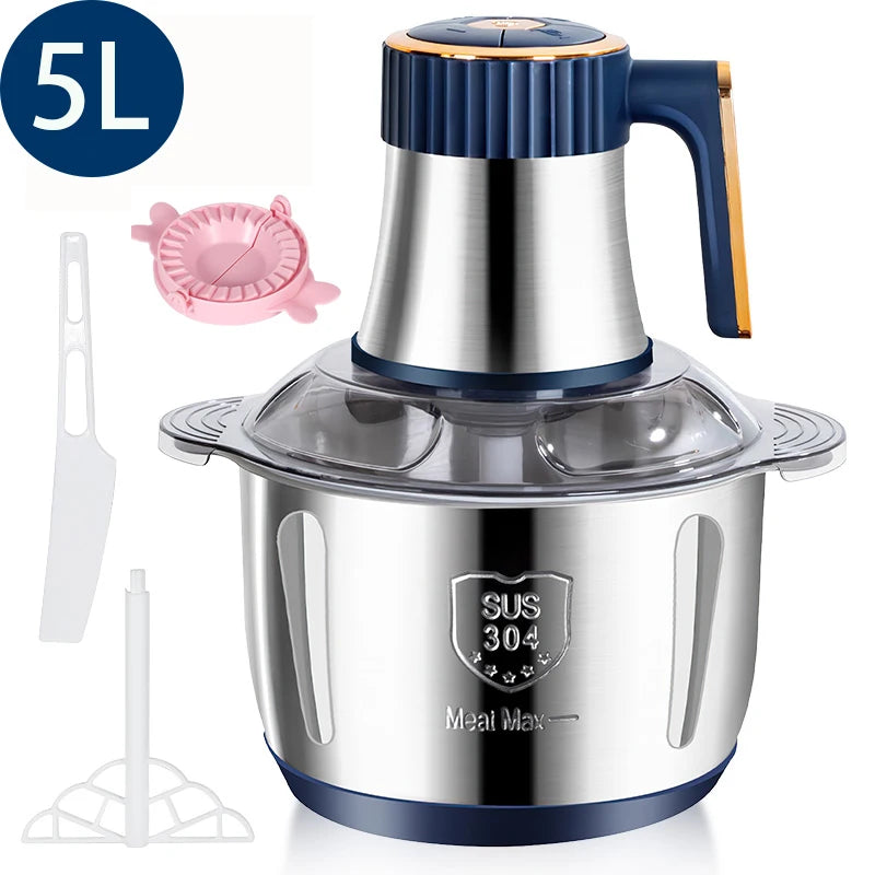 2Speeds 304Stainless Steel Electric Chopper Meat Grinder Mincer Food Processor Slicer Vegetable Food Chopper Meat Slicer Machine.