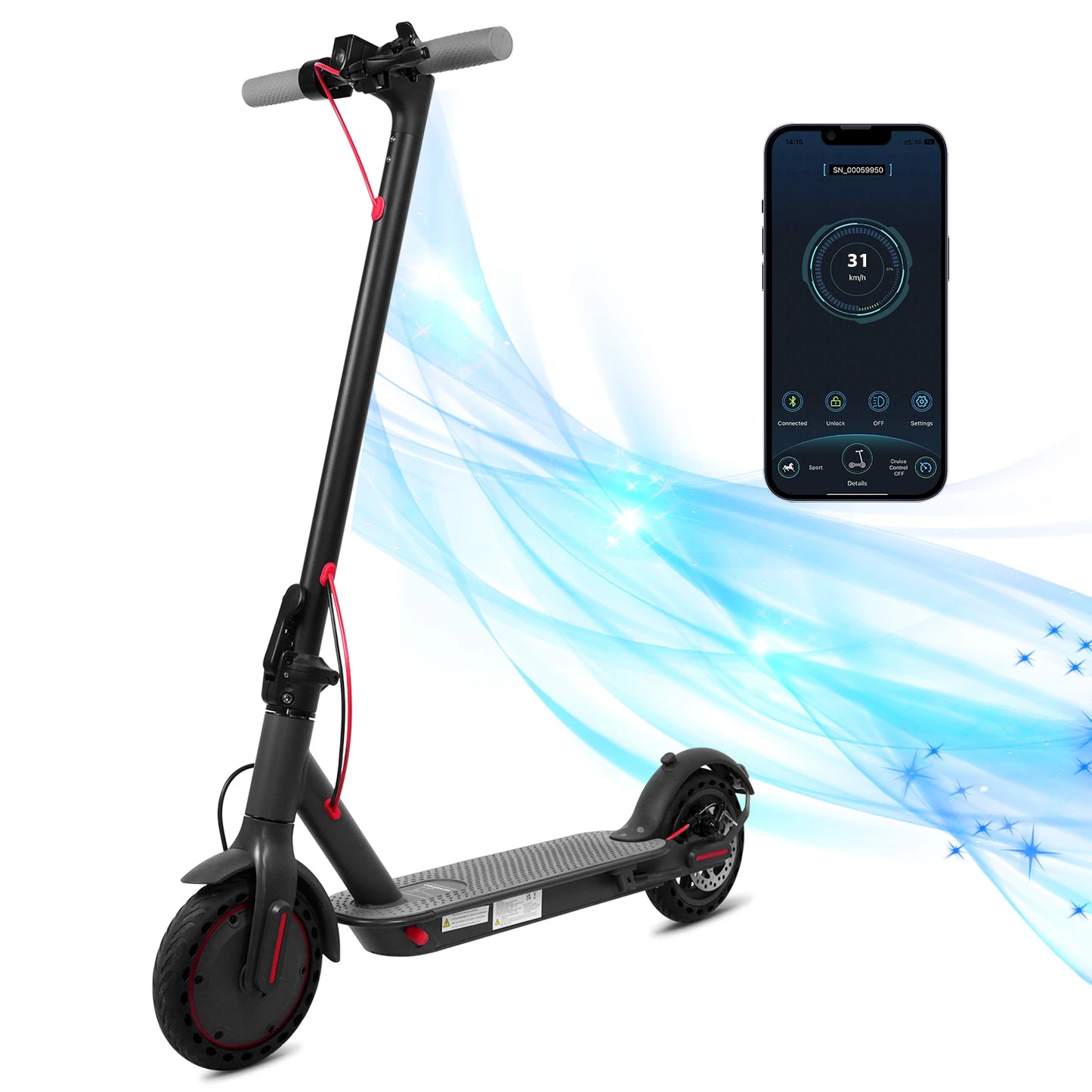 New 2025 AOVOPRO 31KM/H Adults Electric Scooter 36V 350W 25/35KM Long Range 8.5 Inch Dual Brake Folding Electric Kick Scooter