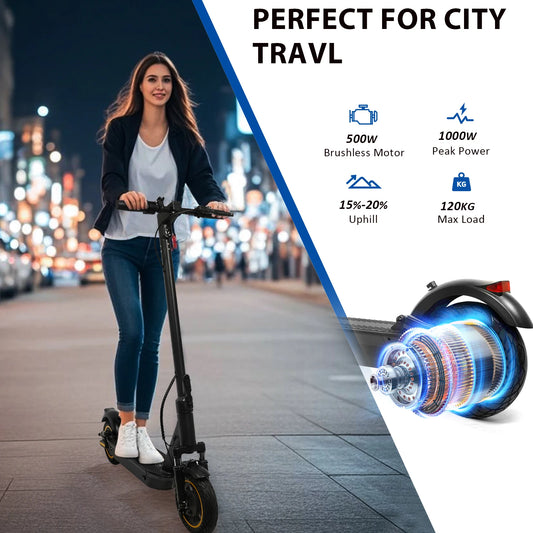2025 Upgrate AOVOPRO Smart APP Electric Scooter 350W/500W Powerful Motor 36V/42V 25-45KM Range Adults EScooter with Dual Brake.