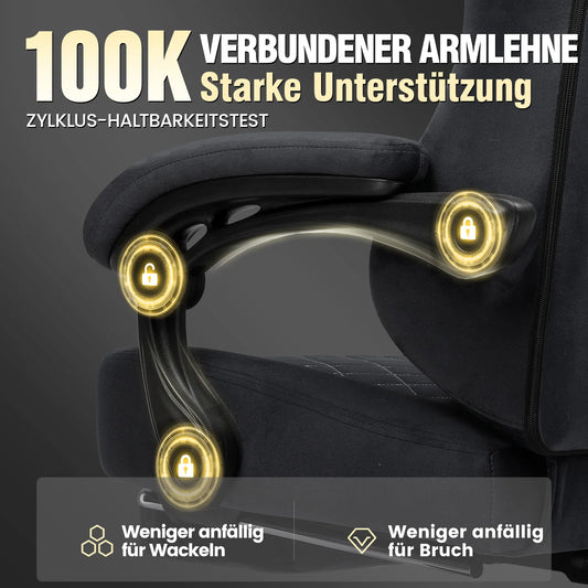 GTPLAYER Gaming Stuhl Stoff Gaming Chair Ergonomisch Bürostuh PC Stuhl, Verstellbarer und Drehbarer Schreibtischstuh