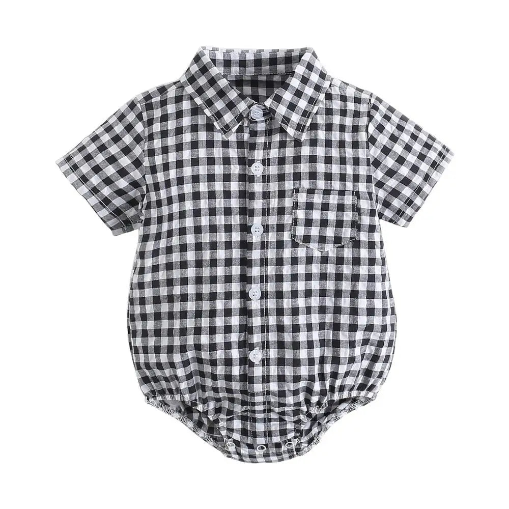 Sanlutoz Sommer Baby Jungen Bodys Baumwolle Baby Kleidung Plaid Mode Kurzarm Kleinkinder Kleidung Casual