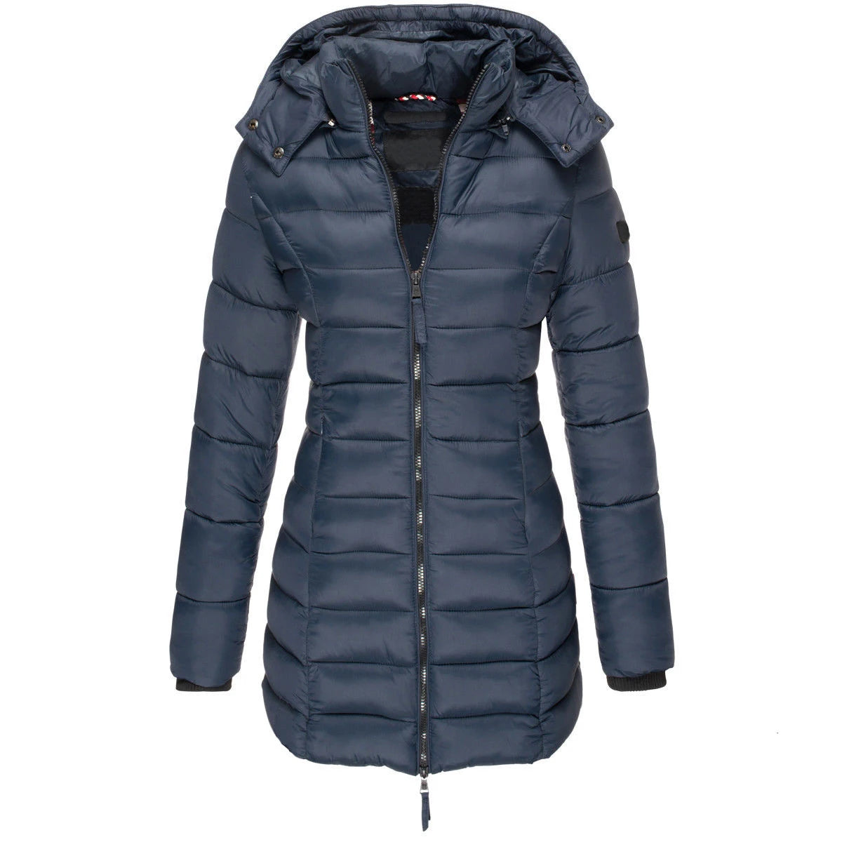 Winter Jacken für Frauen Zipper Mit Kapuze Baumwolle Gepolsterte Jacken Langarm Warme Mantel Schlank Parka Weibliche Tragbare Outwear