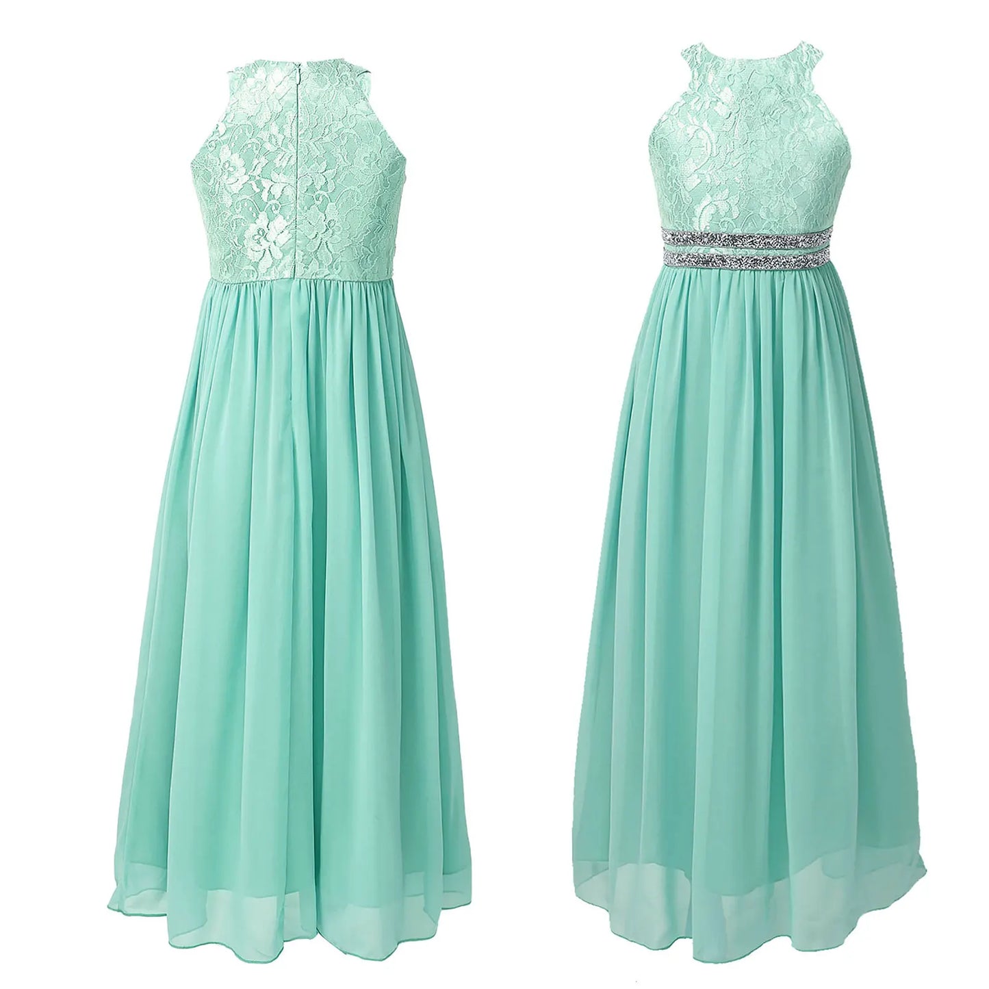 Iiniim Teen Mädchen Ärmellose Pailletten Floral Spitze Glänzenden Kleid Vestido de festa für Hochzeit Formale Geburtstag Party Sommer Kleider