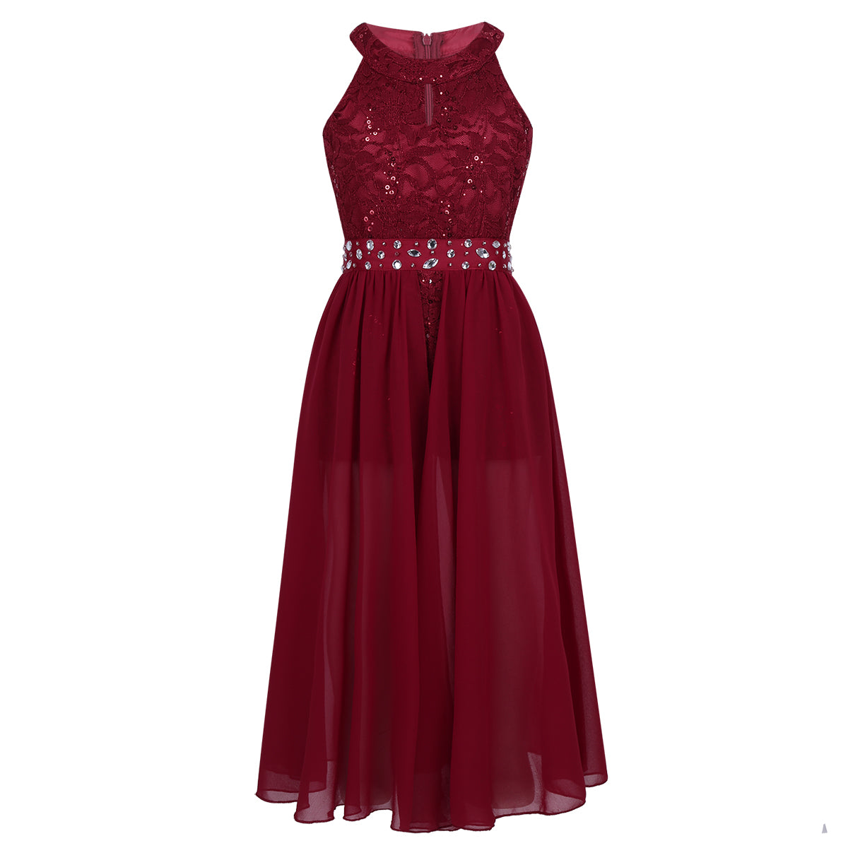 Kinder Mädchen Ärmellose Blumen Spitze Strass Party Kleid Dance Strampler für Schule Pageant Geburtstag Hochzeit Bühne Leistung