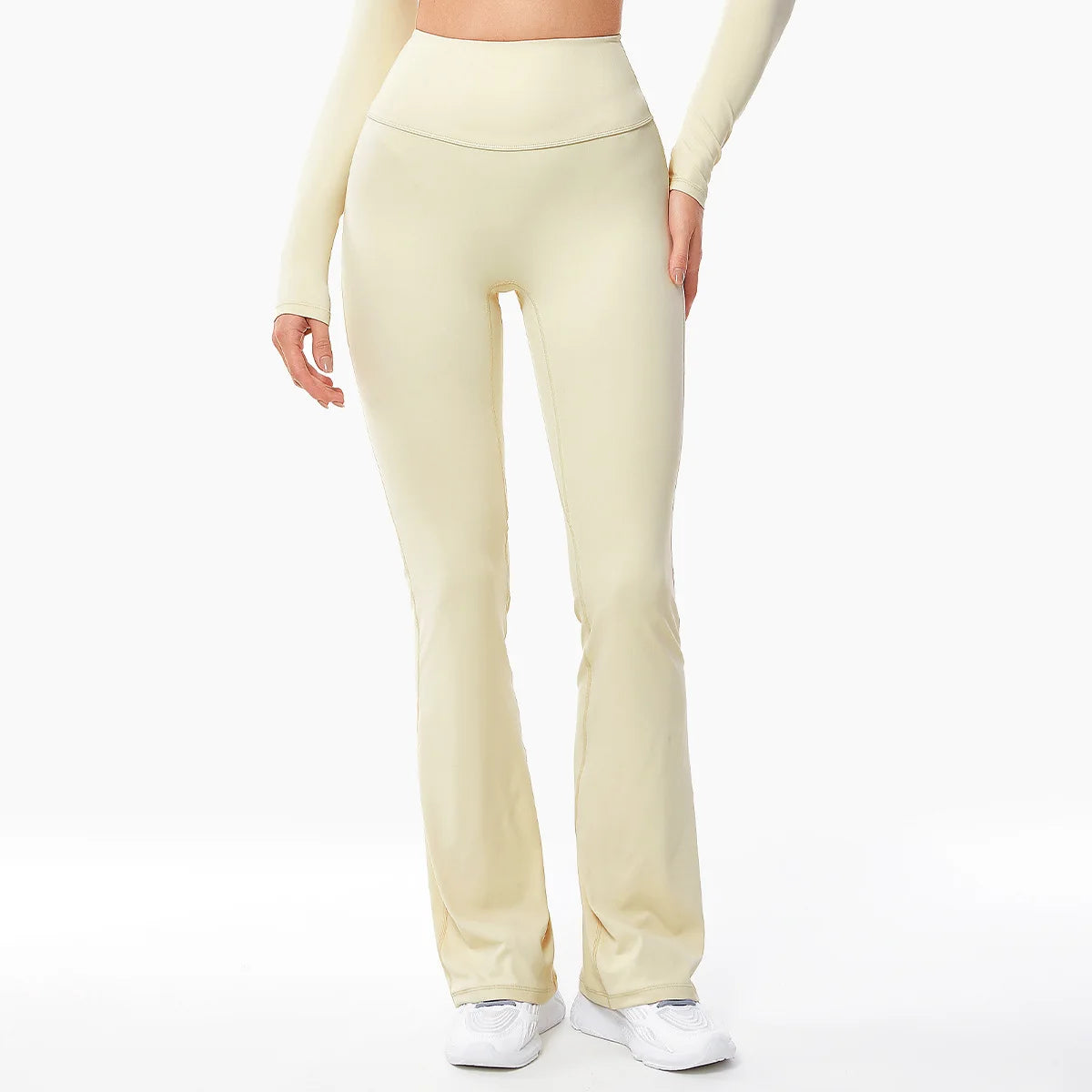 New Arrival Lulu Micro Stretch Wide Leg High Waist Yoga & Fitness Pants Naked Sports Wear Solid Pattern for Running Exercise