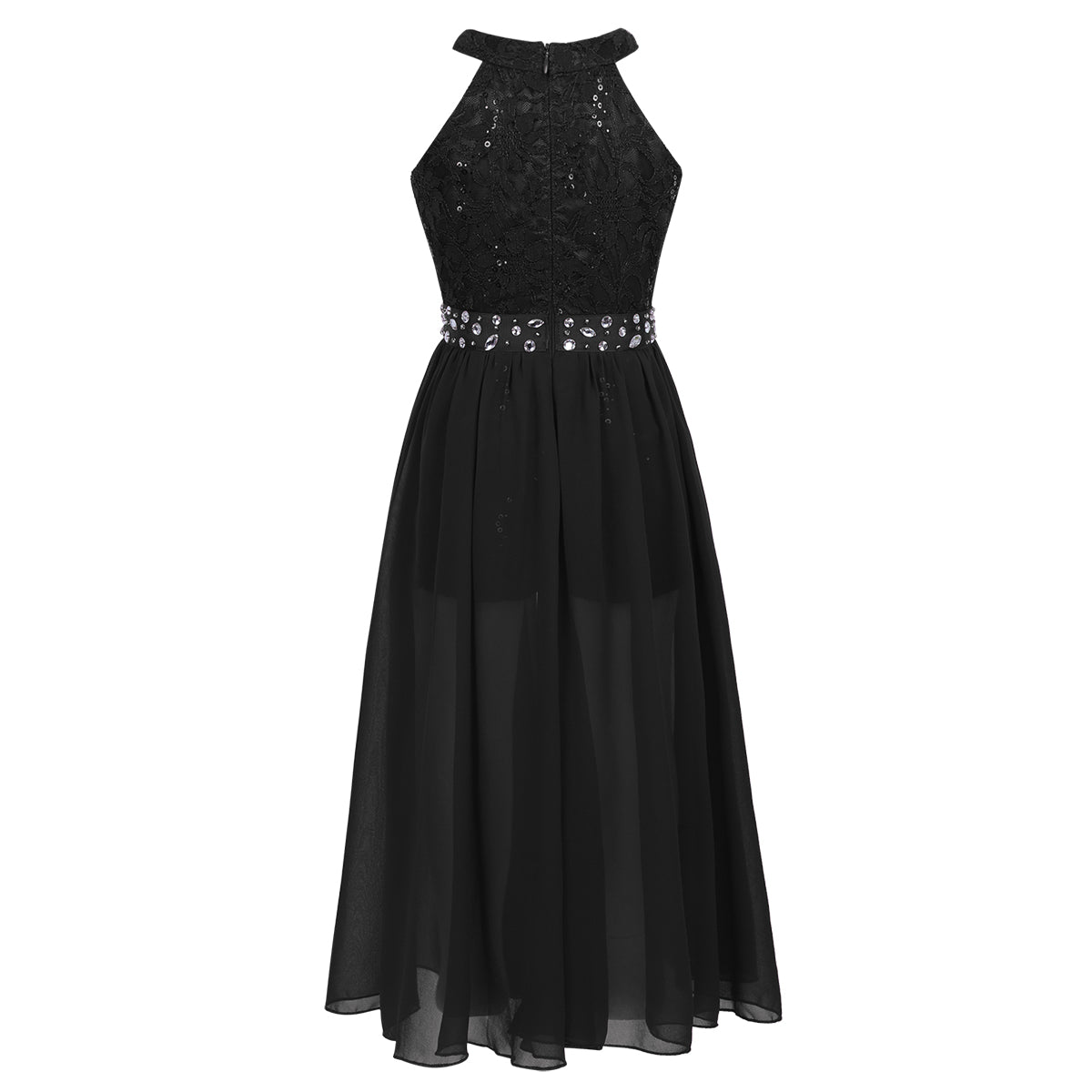 Kinder Mädchen Ärmellose Blumen Spitze Strass Party Kleid Dance Strampler für Schule Pageant Geburtstag Hochzeit Bühne Leistung
