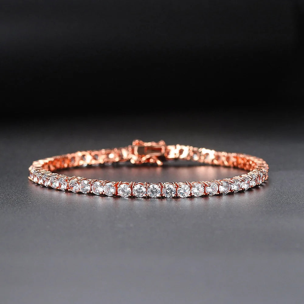 Iced Out Crystal Tennis Bracelet for Women Punk Hiphop Luxury AAA+ Cubic Zirconia Wedding Gold Color Hand Chain Jewelry OHH118.