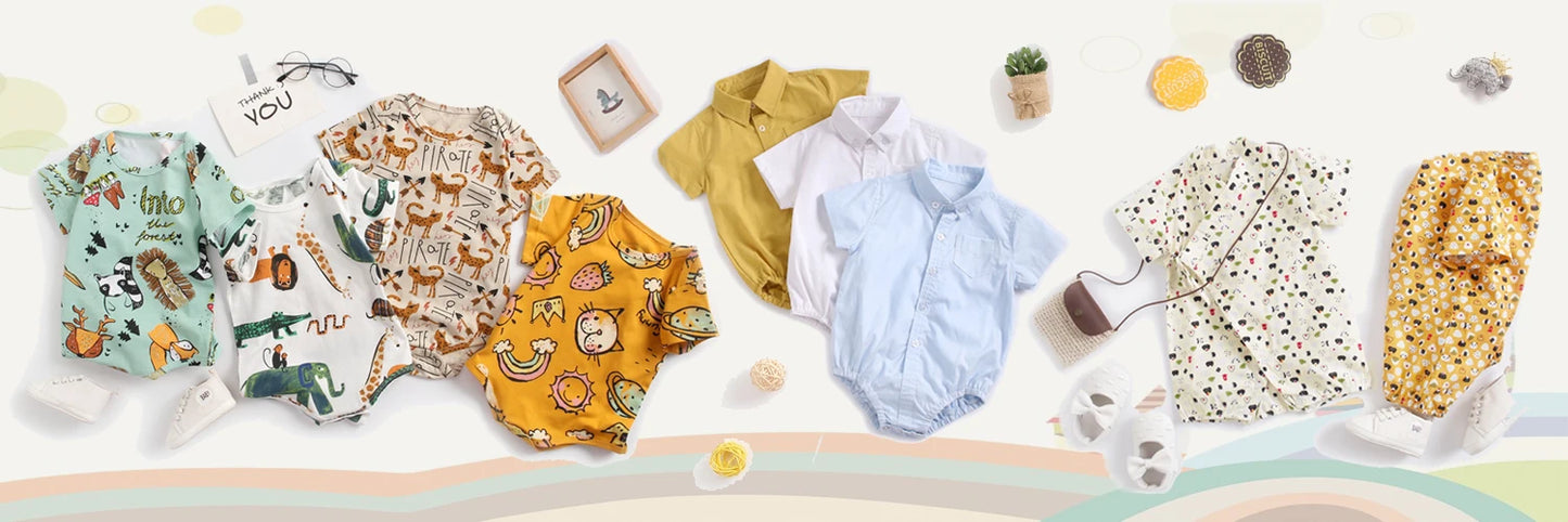 Sanlutoz Kurzarm Baby Jungen Mädchen Sommer Bodys Baumwolle Kleinkinder Kleidung Onesies Niedlichen Cartoon Druck