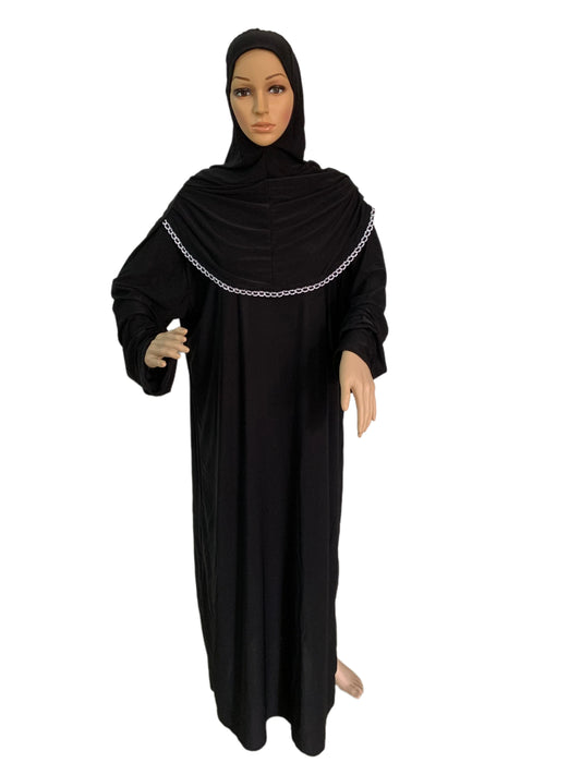 H118 Free size muslim dress with attached hijab pray khimar kaftan burqa abaya robe hijab middle east clothing.