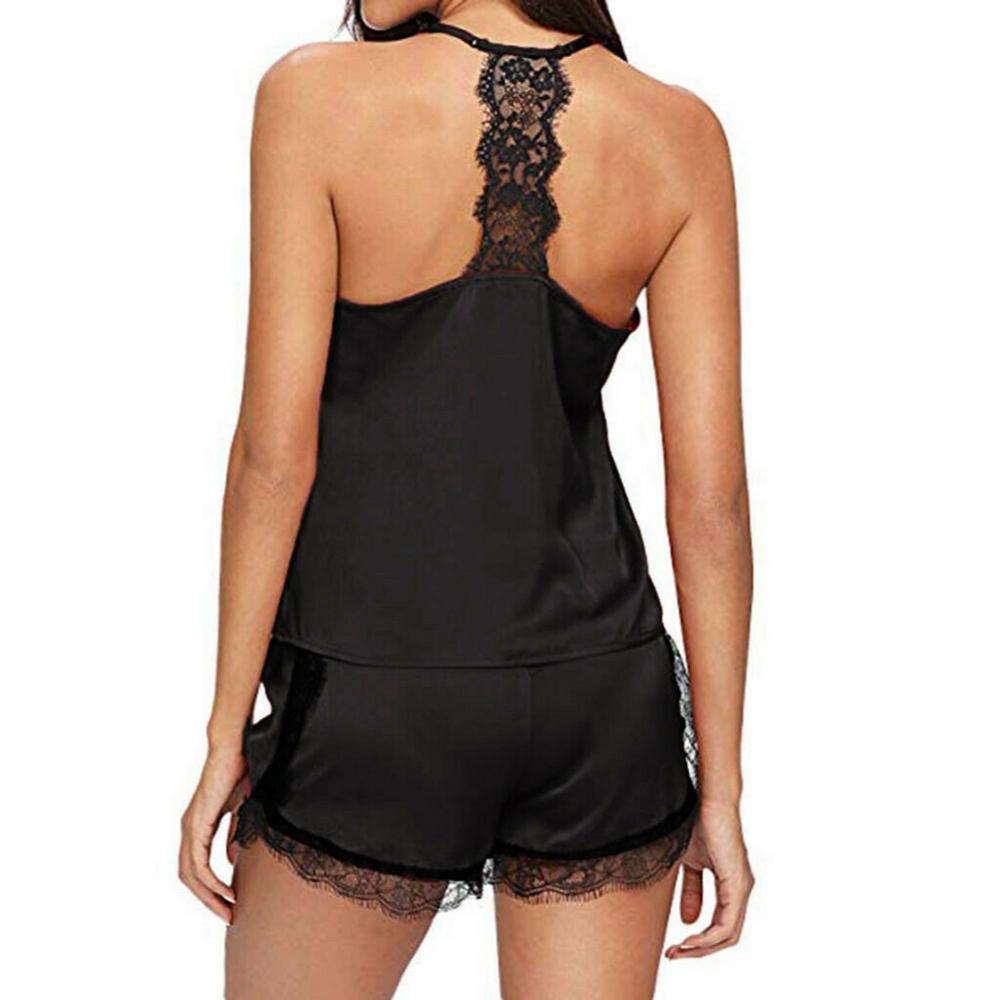 Heißer verkauf damen sommer sexy seide spitze einfarbig pyjamas leibchen top shorts haut-freundliche hause unterwäsche pyjamas set einzelhandel