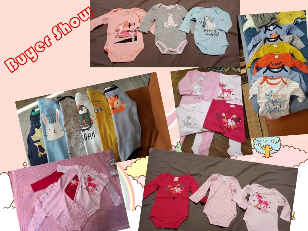 6 Stück 3 Stück Kavkas Baby-Body für Jungen und Mädchen, langärmelig, 100 % Baumwolle, Babykleidung, 0–12 Monate, Neugeborenen-Körper, Bebe-Overall-Kleidung