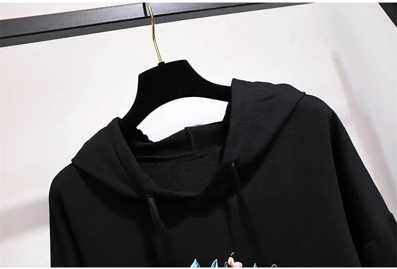 150Kg Plus Größe frauen Frühling Herbst Mit Kapuze Gedruckt Sweatshirt Büste 155cm 6XL 7XL 8XL 9XL 10XL Lange-ärmeln Top Schwarz Weiß