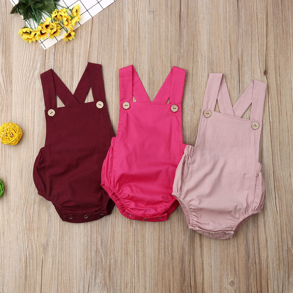 0-3y Baby Sommerkleid ung Neugeborene Baby Boy Mädchen Baumwolle Bodysuit gestreift solide lässige Overall Outfits Sonnen anzug