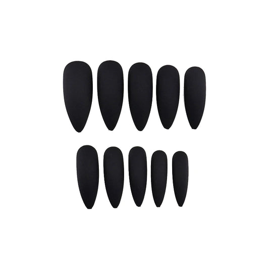 Long Matte Nails Beauty Nails Cute Stiletto Nails Long Pointy 100pcs/Box Matte Black Stiletto Nails - Full Set Edgy Black N.
