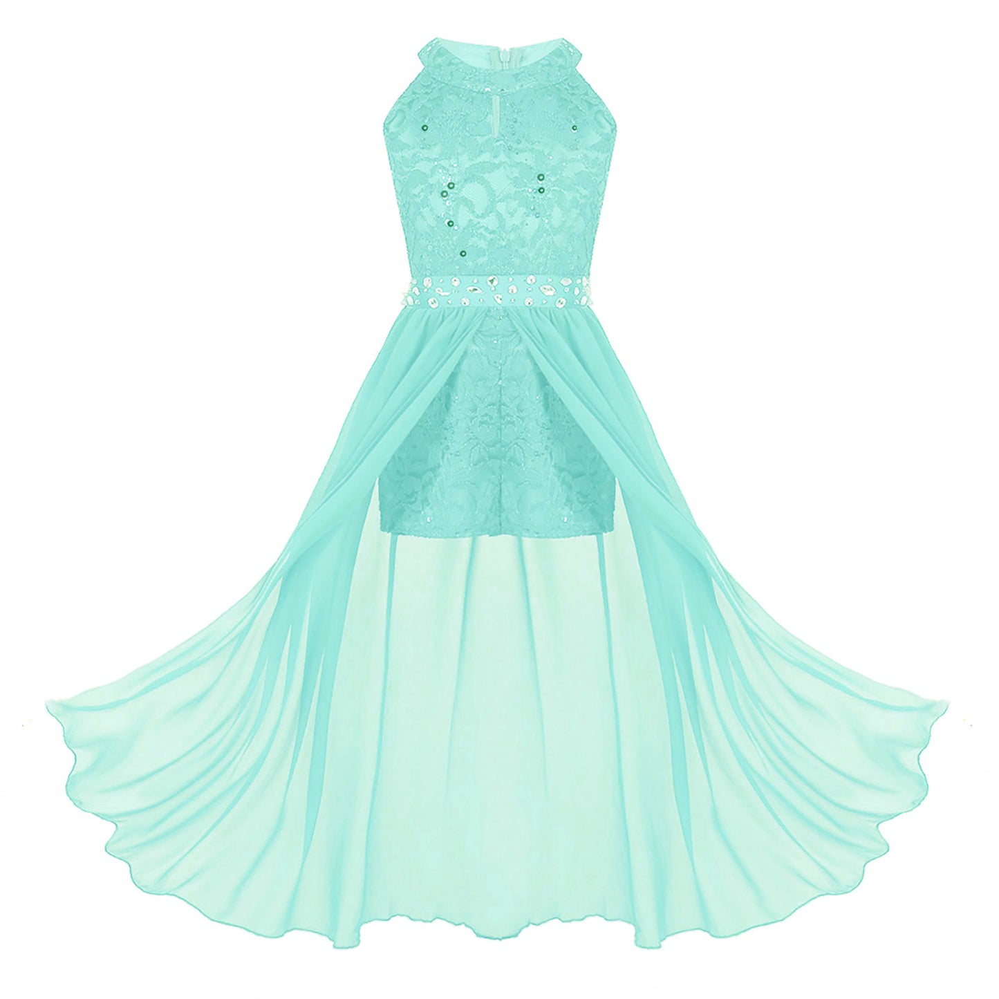 Kinder Mädchen Ärmellose Blumen Spitze Strass Party Kleid Dance Strampler für Schule Pageant Geburtstag Hochzeit Bühne Leistung