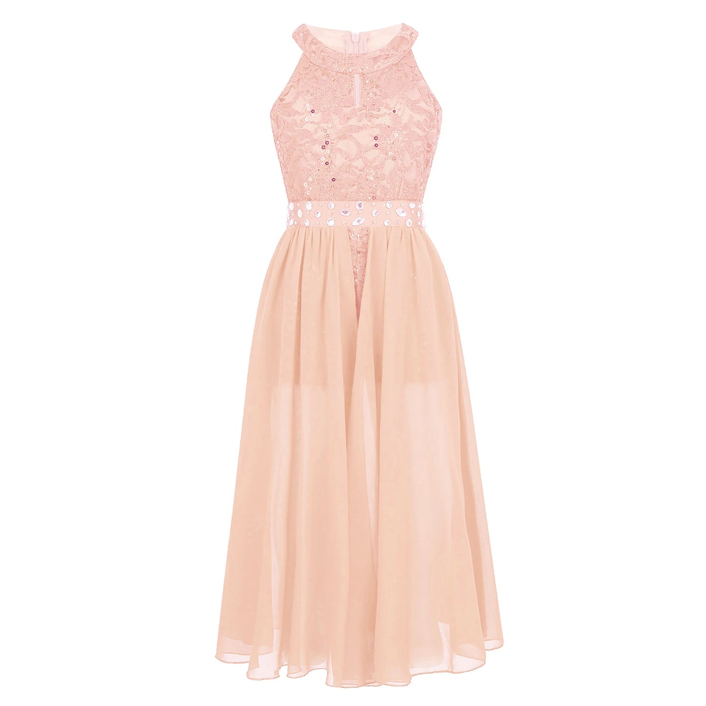 Kinder Mädchen Ärmellose Blumen Spitze Strass Party Kleid Dance Strampler für Schule Pageant Geburtstag Hochzeit Bühne Leistung