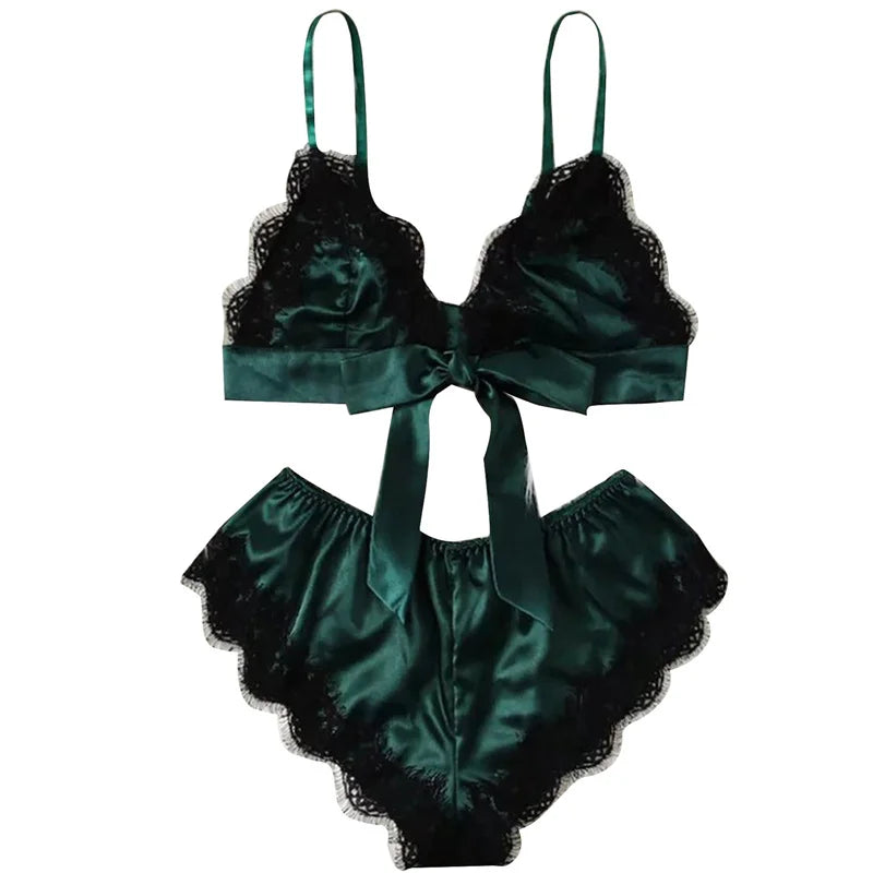 1 Set Unterwäsche Nachtwäsche Sets Lenceria Sling Bh Set Sexy Satin Dessous Sexy Perspektive Pyjamas
