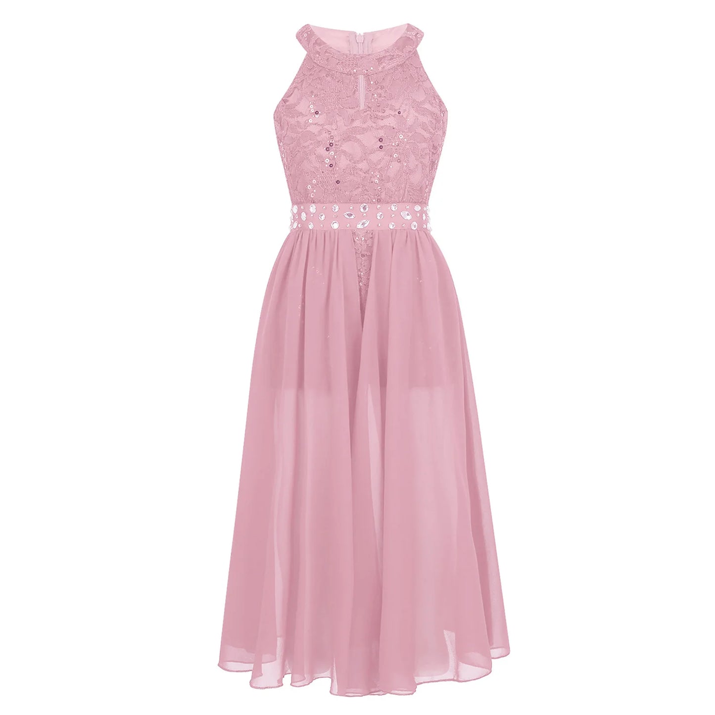 Kinder Mädchen Ärmellose Blumen Spitze Strass Party Kleid Dance Strampler für Schule Pageant Geburtstag Hochzeit Bühne Leistung