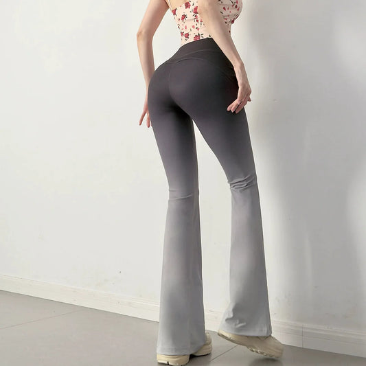 ZWFS- Tuman1325 New Arrival Ladies Fashion Yoga Pants Women's Boot Cut Design Stylish Long Pants High Waist Color Sportswear.