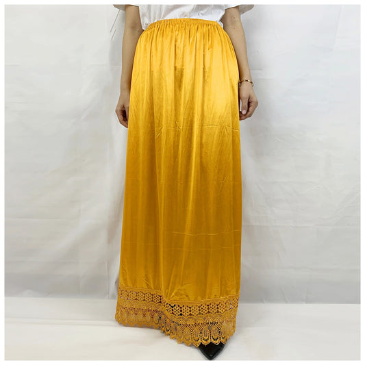 12pcs/1 dozen Muslim Women skirt Extender Slips Lace Skirts Knee Stretch High Waist Skater Flared Pleated Swing Skirt Loose.