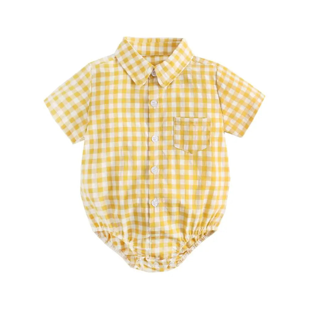 Sanlutoz Sommer Baby Jungen Bodys Baumwolle Baby Kleidung Plaid Mode Kurzarm Kleinkinder Kleidung Casual