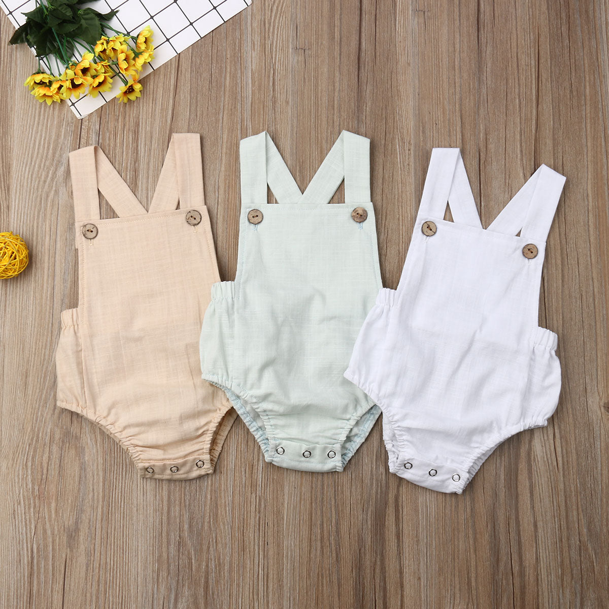 0-3y Baby Sommerkleid ung Neugeborene Baby Boy Mädchen Baumwolle Bodysuit gestreift solide lässige Overall Outfits Sonnen anzug