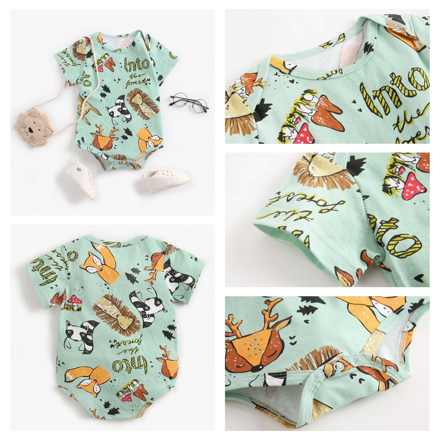 Sanlutoz Kurzarm Baby Jungen Mädchen Sommer Bodys Baumwolle Kleinkinder Kleidung Onesies Niedlichen Cartoon Druck