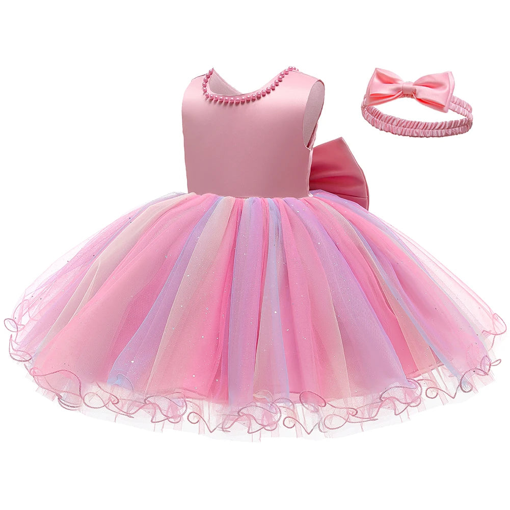 Neues elegantes Kleid für Mädchen Baby 1. Geburtstag Partykleid Säuglingskleid Mädchen Weihnachten Hochzeit Prinzessin Kleid Kind Festliches Kleid