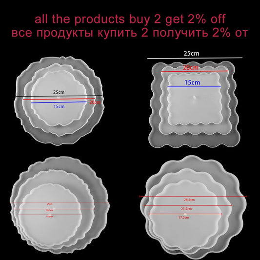 Three-Layer Fruit Dish Epoxy Resin Mold Tea Tray Silicone Molds Storage Tray Mould For DIY UV Resin Coaster Accessories.