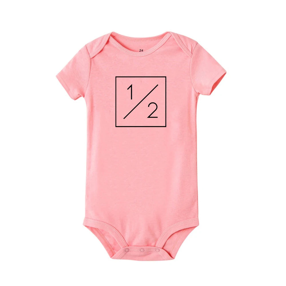 Eine hälfte geburtstag strampler Halb brithday hemd 1/2 Halb Geburtstag einteiliges Junge halbe geburtstag outfits Geschlecht Neutral Baby geschenk