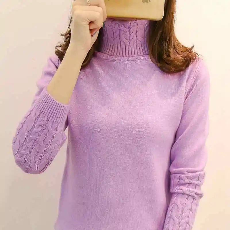 Frauen Pullover Rollkragen Pullover Herbst Winter Pullover Neue 2025, Lange Ärmel Dicke Warme Weibliche Pullover Khaki