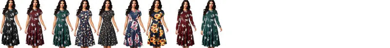Nice-forever Vintage Elegante Blumen Druck Plissee Rundhals vestidos A-Line Pinup Business Party Frauen Flare Swing Kleid A102