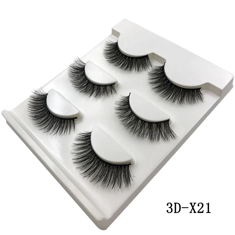 3 Pairs natural false eyelashes thick makeup real 3d mink lashes soft eyelash extension fake eye lashes long mink eyelashes 3d