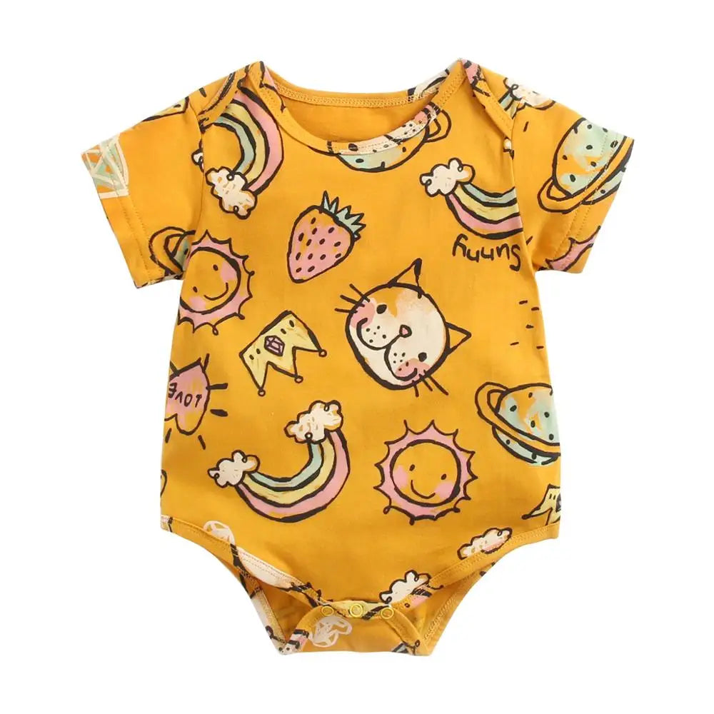 Sanlutoz Kurzarm Baby Jungen Mädchen Sommer Bodys Baumwolle Kleinkinder Kleidung Onesies Niedlichen Cartoon Druck