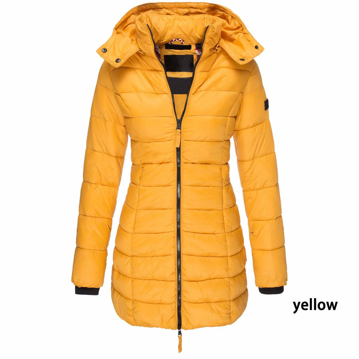 Winter Jacken für Frauen Zipper Mit Kapuze Baumwolle Gepolsterte Jacken Langarm Warme Mantel Schlank Parka Weibliche Tragbare Outwear