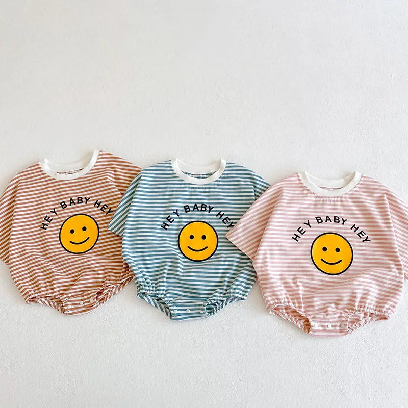 2024 neue Sommer Baby Bodys Mädchen Overalls Infant Jungen Gestreiften Einteilige Neugeborenen Kleidung