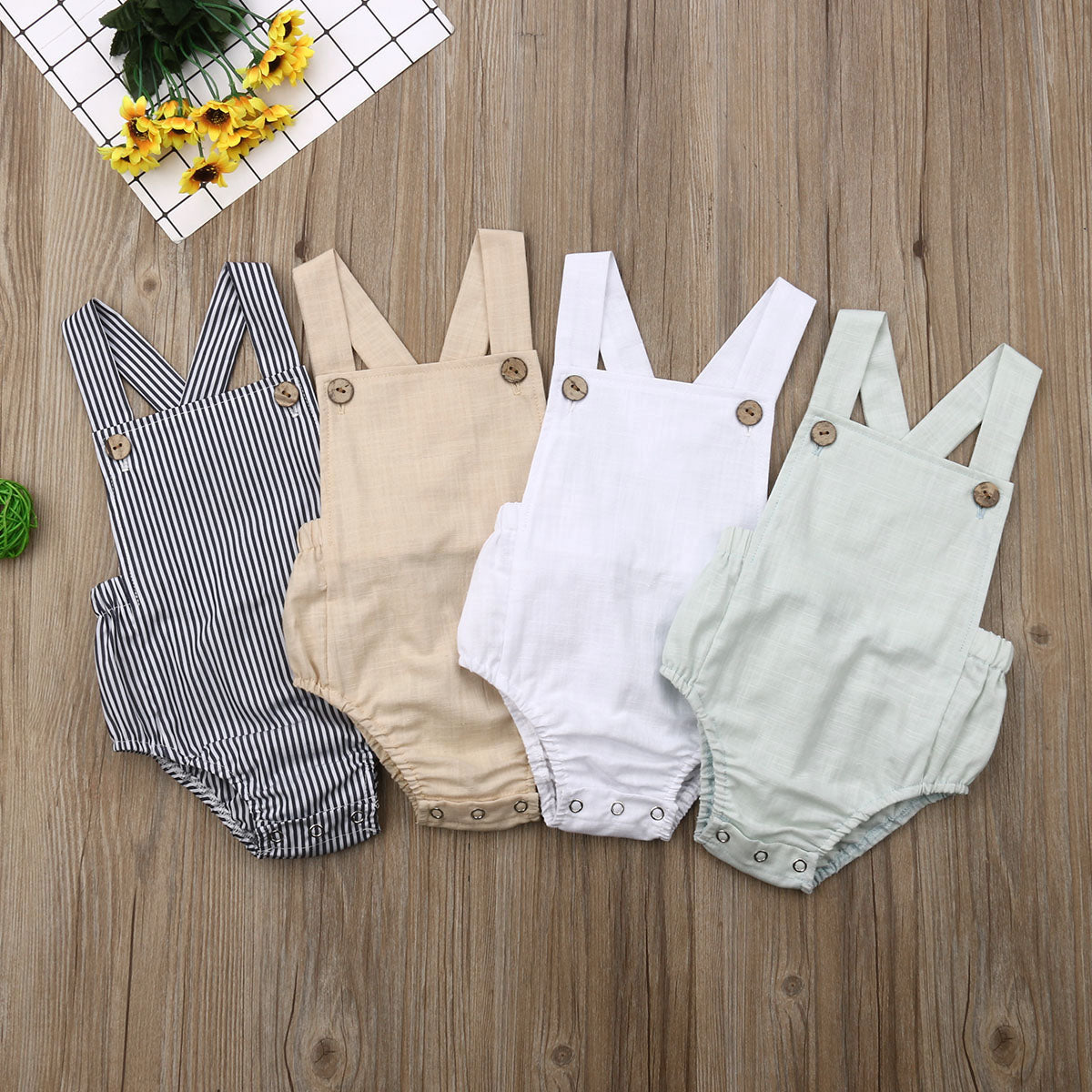 11 farbe Neugeborene Jungen Mädchen Body Sommer Taste Overall Striped Beiläufige Sleeveless Backless Solide Outfits Kleidung