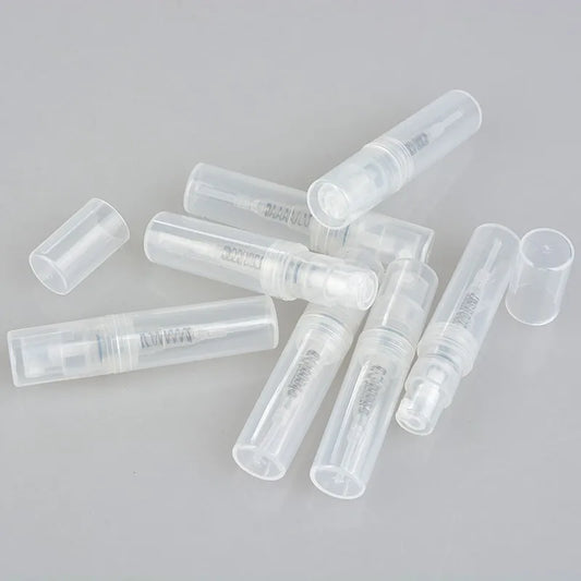 100pcs/lot 2ml 3ml 4ml 5ml Small Round Plastic Containers Perfume Bottles Atomizer Empty Cosmetic Containers For Sample.