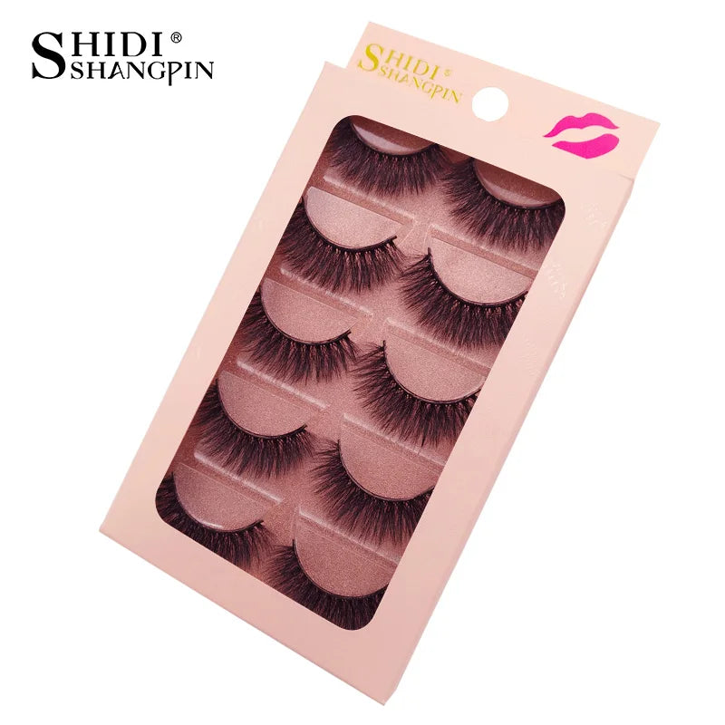 SHIDISHANGPIN 5 Pairs Eyelashes Natural Mink Eyelashes Fluffy 3d Mink Lashes Thick False Lashes Makeup Fake Eyelashes cilios.