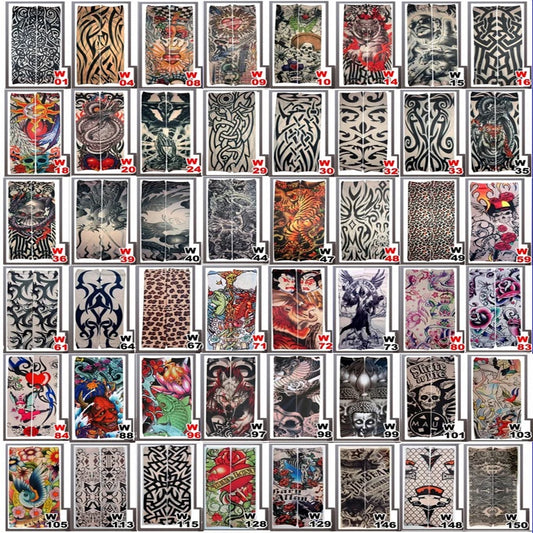 1pc hot sale tattoo sleeve styles elastic Fake 100%nylon Arm stocking beloved girl Buddha Wolf Dragon design halloween cool men.