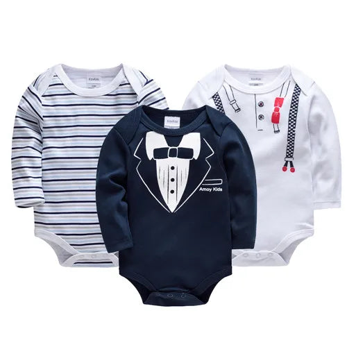 6 Stück 3 Stück Kavkas Baby-Body für Jungen und Mädchen, langärmelig, 100 % Baumwolle, Babykleidung, 0–12 Monate, Neugeborenen-Körper, Bebe-Overall-Kleidung