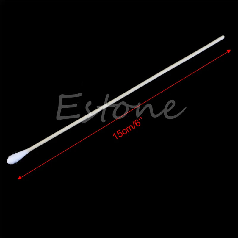 100pcs Cotton Swab 6" Applicator Q-tip Swabs White Long Handle Extra Wood Sturdy New Cleaning Tool.