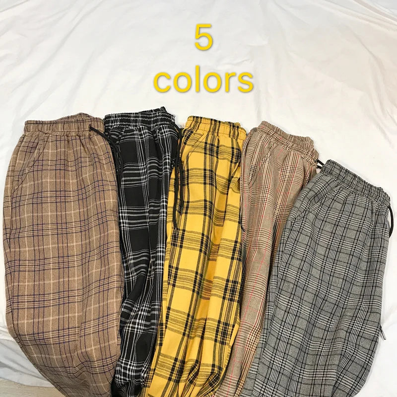 LAPPSTER Frauen Streetwear Plaid Hosen 2020 Harajuku Hohe Taille Jogger Koreanische Stil Jogginghose Damen Herbst Hosen Plus Größe