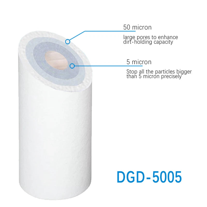 Polypropylene Water Filter Cartridge DGD-5005 4.5"x10" Sediment Filters