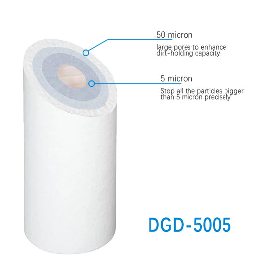 Polypropylene Water Filter Cartridge DGD-5005 4.5"x10" Sediment Filters