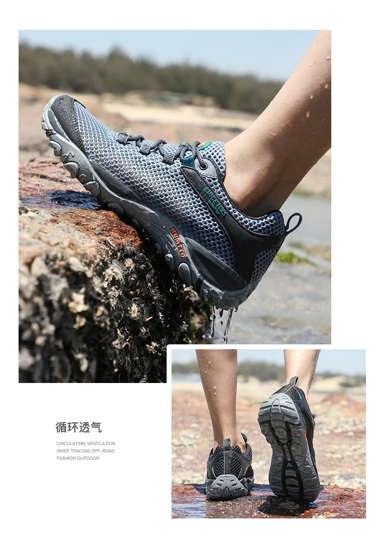 HUMTTO Sommer Wandern Turnschuhe Schuhe für Männer 2021 Atmungsaktive Outdoor Trekking Sport Herren Wasser Schuhe Klettern Walking Mann Schuhe