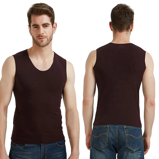 Warm Tank Tops Men Winter Thick Clothes Fitness Thick Heating Fiber Vest Male Sleeveless Tops Slim Casual Seamless Undershirt.
